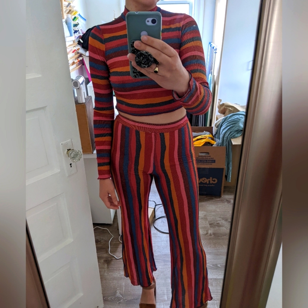 Farm Rio striped sparkle top